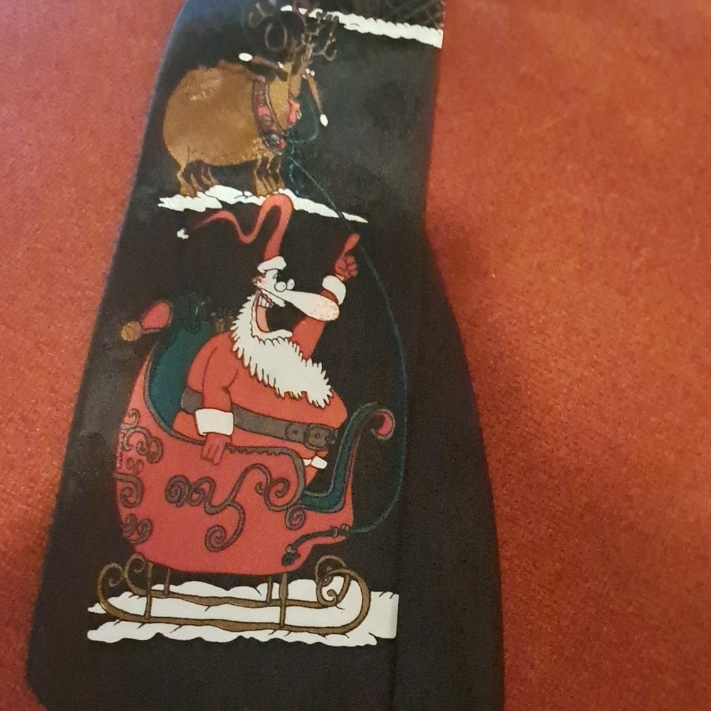 Festive Christmas Tie with Santa and Reindeer